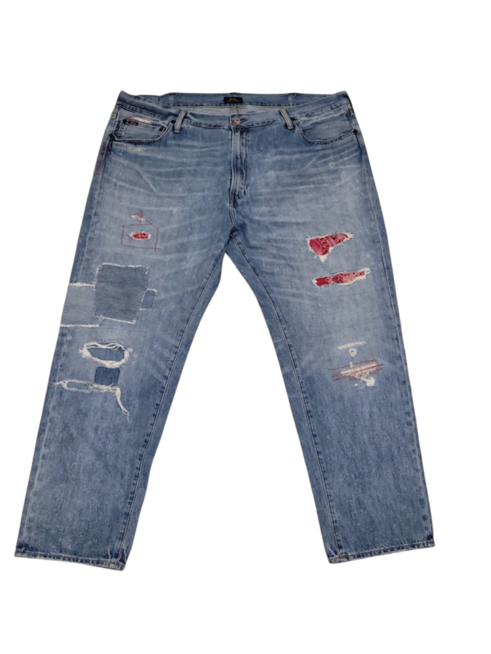 Polo Ralph Lauren Big/Tall Varick Slim Straight Distressed Jeans Size 44/30 Men